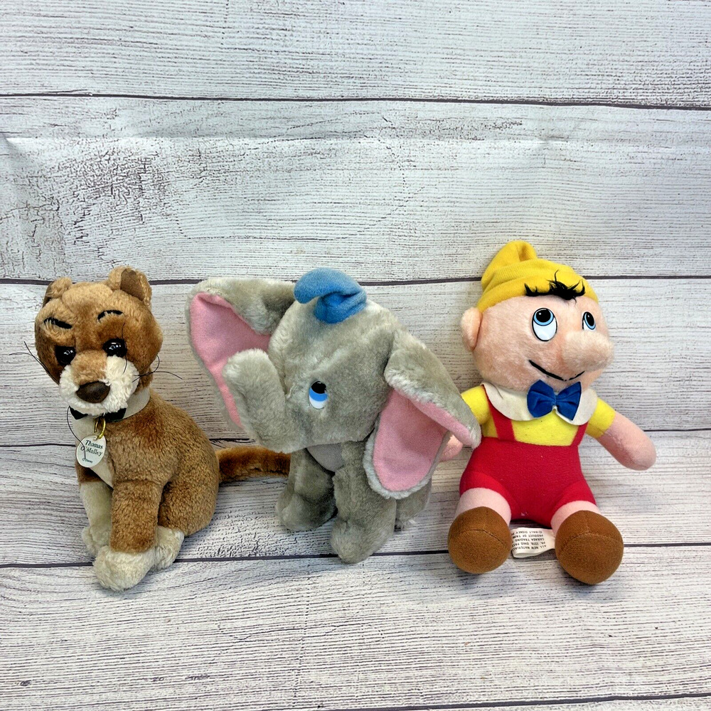 Vintage Walt Disney's Animated Film Classic Lot 3 Plush 8"